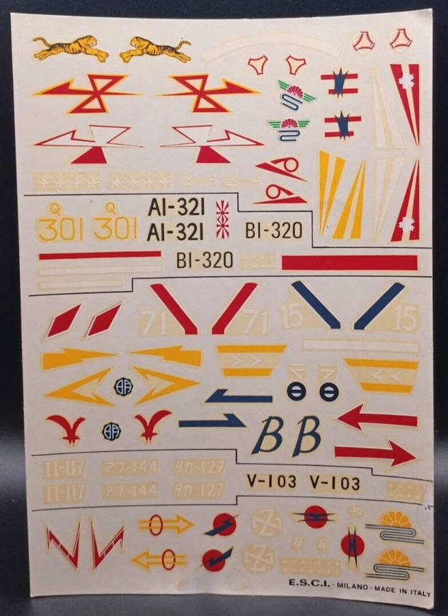 ESCI Decals, KI.43/44/84, Zero A6M5, Kawasaki KI.61 , DINAH KI46, EN-70, 1/72 Scale