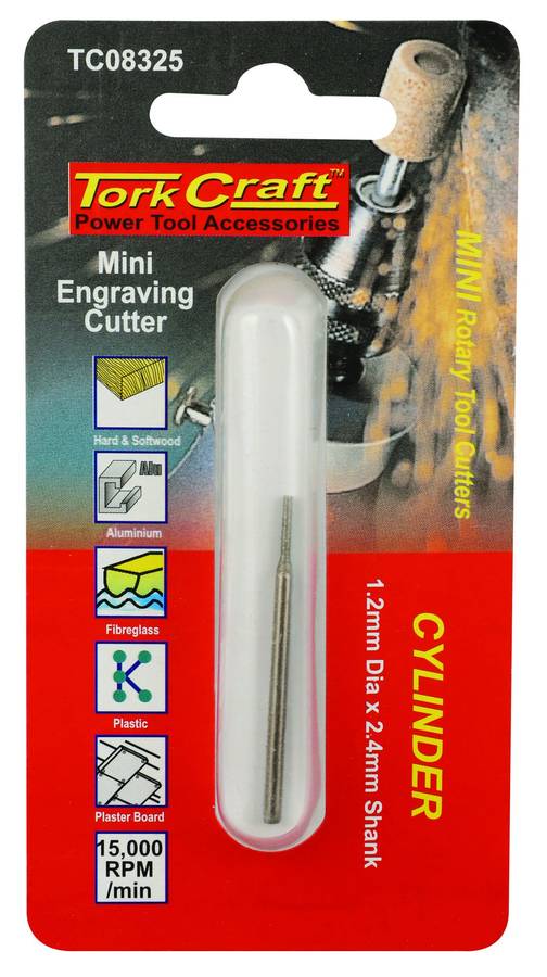Tork Craft  Power Tools Accessories, Cylinder 1.2mm Dia x 2.4mm Shank TC08325