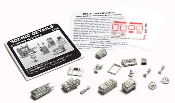 Woodland Scenics, 8 Vending Machines D230 HO Scale