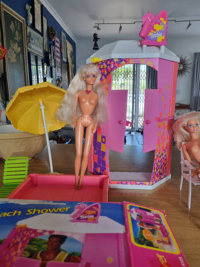 Vintage Barbie Sparkle Beach and dolls
