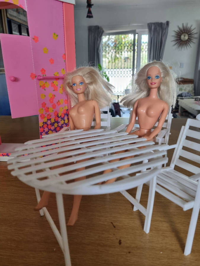 Vintage Barbie Sparkle Beach and dolls