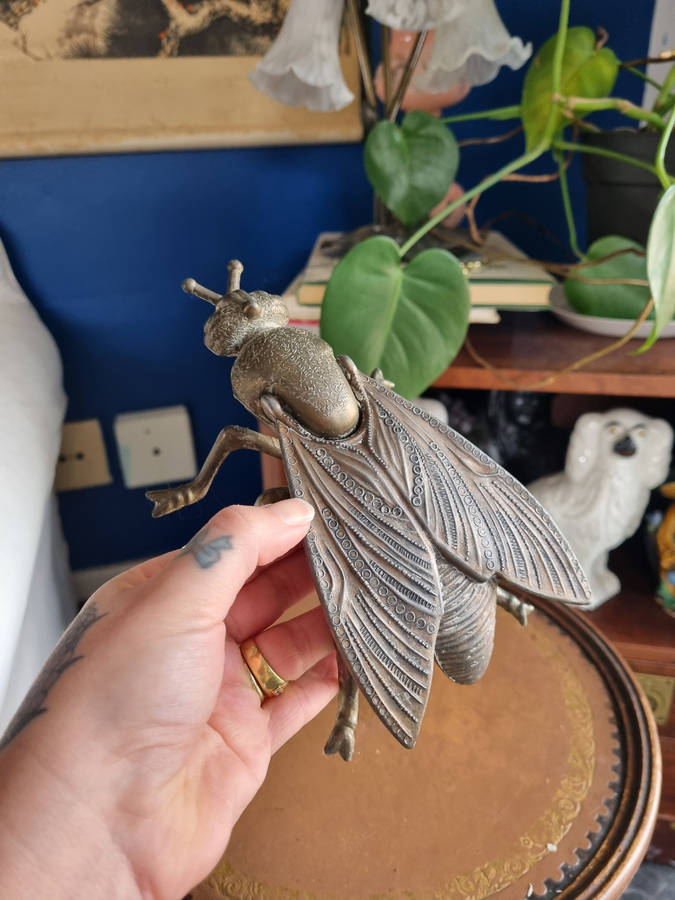 Vintage Metal Fly Ashtray