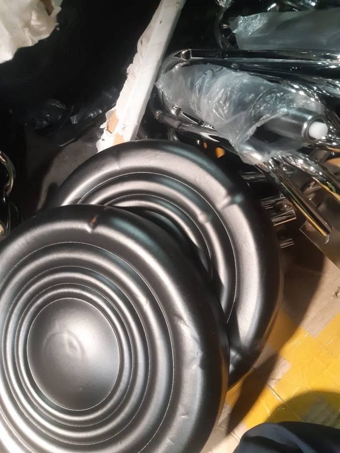 Stylist Modern Round Salon Stool with Adjustable Height and Back Rest Black Demo Read Description