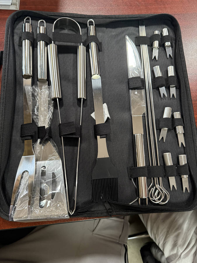 18 Piece Stainless Steel Braai BBQ Tool Set Accessories