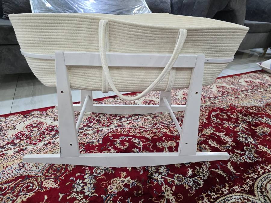 Snuggletime Cotton Rope Moses Basket and Stand - DISPLAY UNIT LIKE NEW