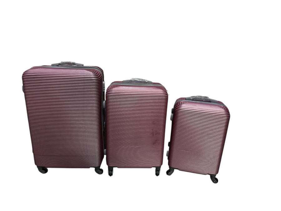 3 Piece Hard Outer Shell Luggage Set - Rose Pink