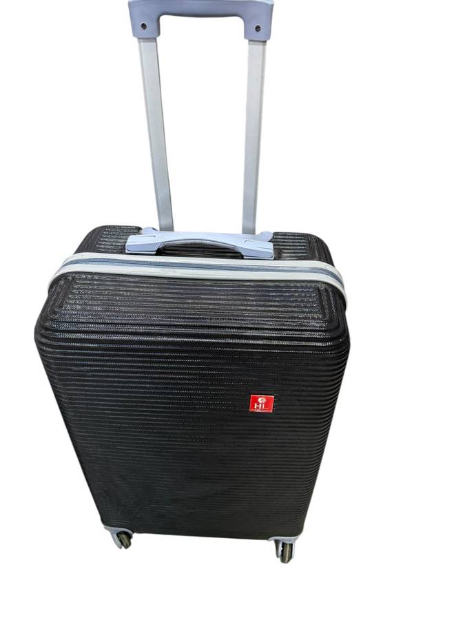2 piece hard shell luggage set - 22 inch & 26 inch (black) check-in suitcase 4 wheels