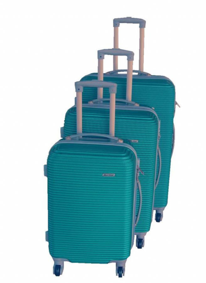 3 Piece Hard Outer Shell Luggage Set - Dark Green 31 Inch