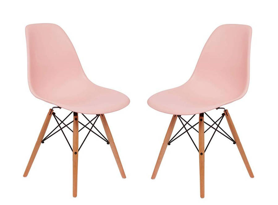 Modern Perla Wooden Leg Chair PINK
