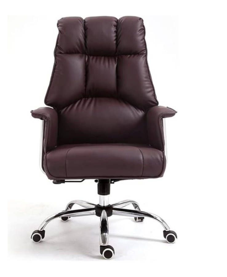 Grizzly Executive Office Chair PU Padded Leather with Rocking Function - Brown Demo