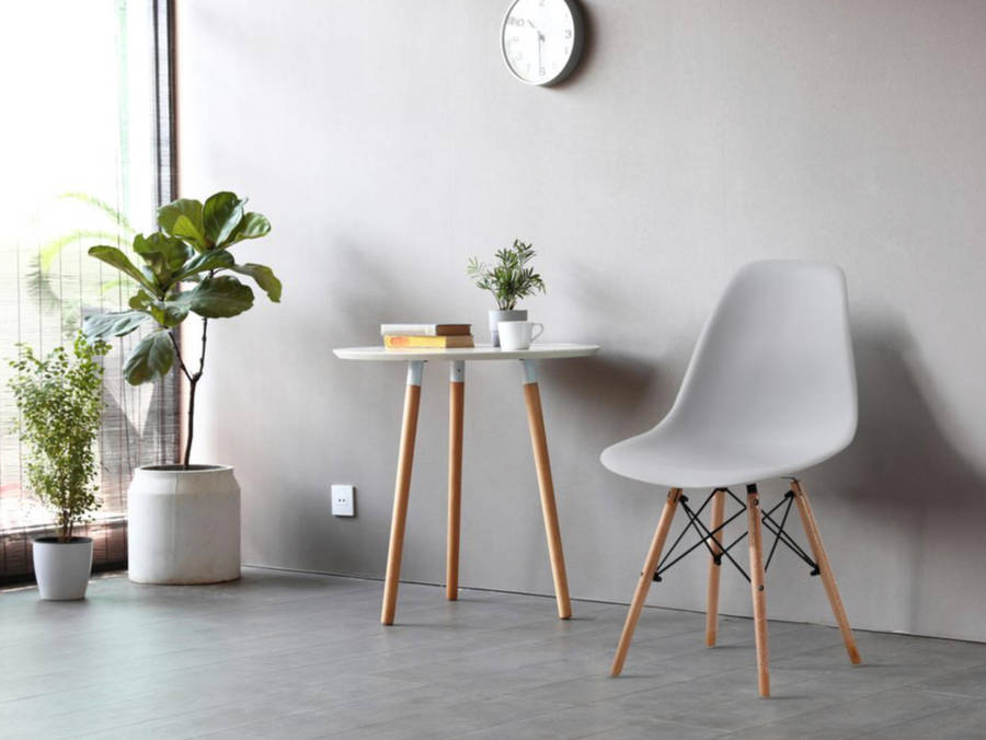 Eames Cafe Side Chair WOODEN GREY LEGS DEMO READ DESCRIPTION