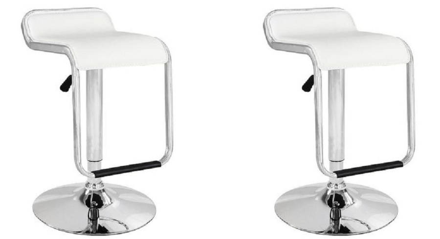 Low Back Leather Bar Chair Stools - White DEMO/DISPLAY SEE PICTURES