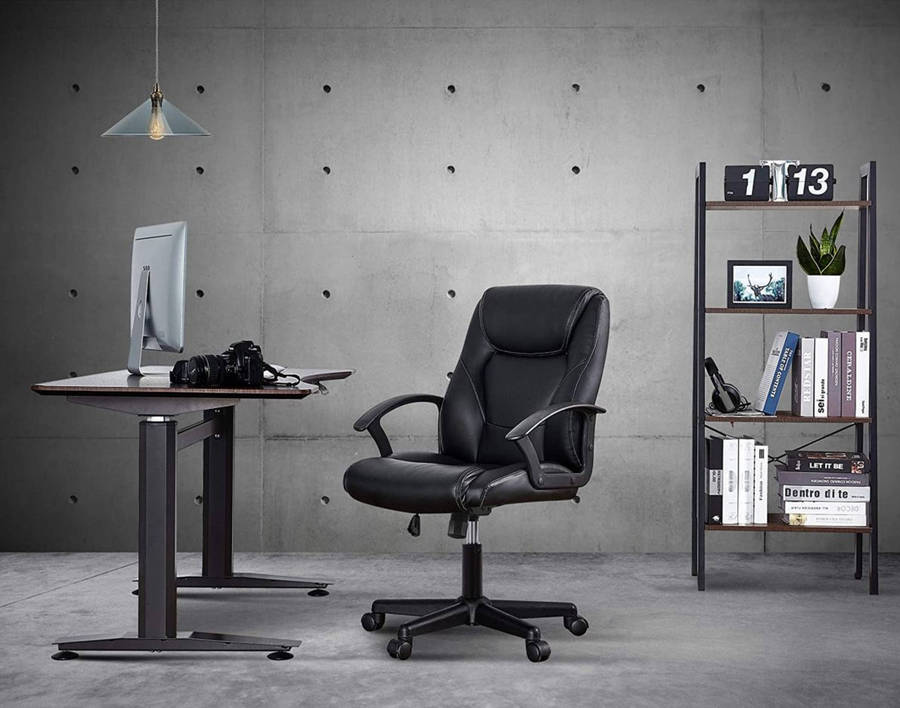 Faux Leather Ergonomic Home Office Chair - Black DEMO/DISPLAY