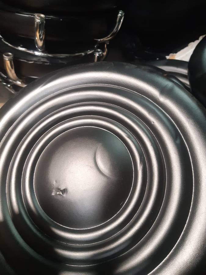 Stylist Modern Round Salon Stool with Adjustable Height and Back Rest Black Demo Read Description