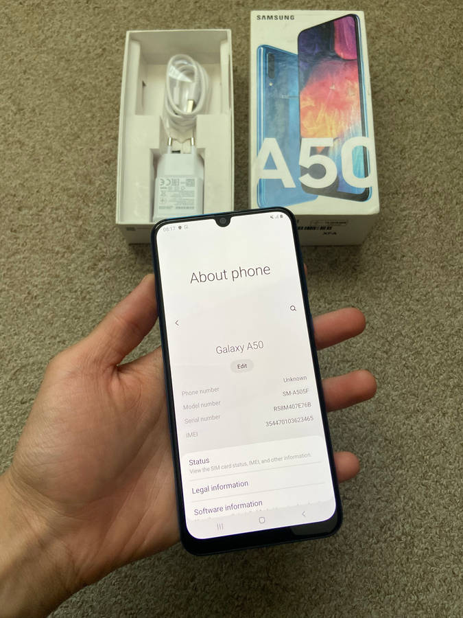 Samsung A50 128gb 4gb ram with box and charger