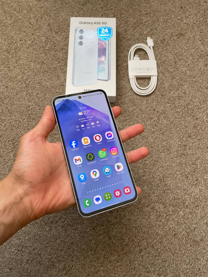 Samsung A55 5G 256gb 8gb ram Dual Sim with box and cable - Awesome Iceblue