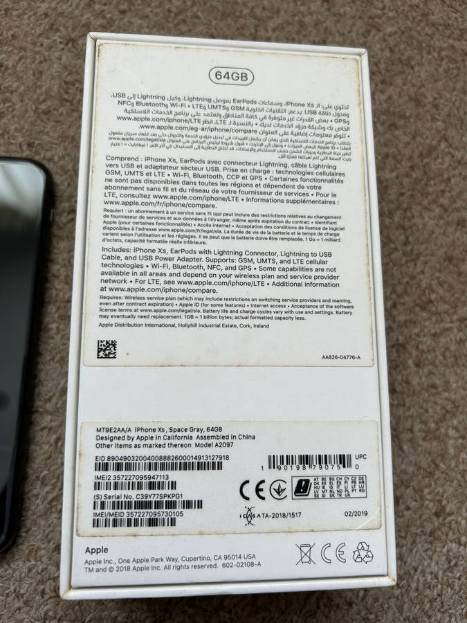 iPhone XS 64GB Dual sim with box