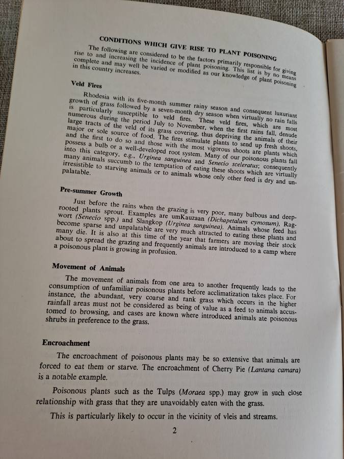 Poisonous Plants of Rhodesia - D.K. Shone & R.B. Drummond
