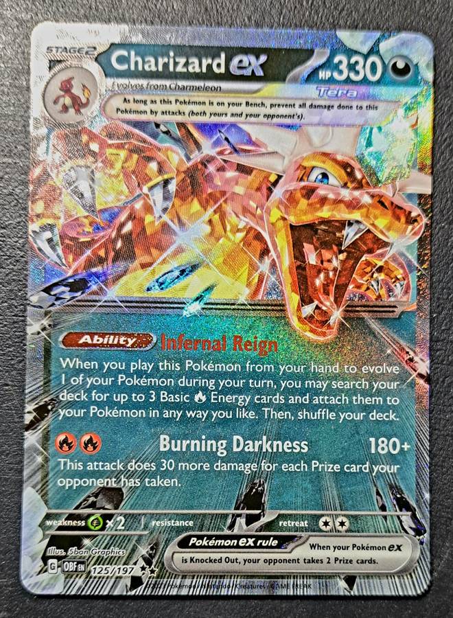 Pokemon Trading Cards - Charizard ex (125/197) [Scarlet & Violet: Obsidian Flames] - NM