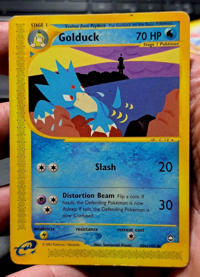 Pokemon Trading Cards - Golduck - 50a/147 - Uncommon Aquapolis Singles - MOD