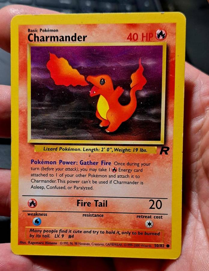 Pokemon Trading Cards - Charmander - 50/82 - Common Unlimited Team Rocket Unlimited Singles - LP