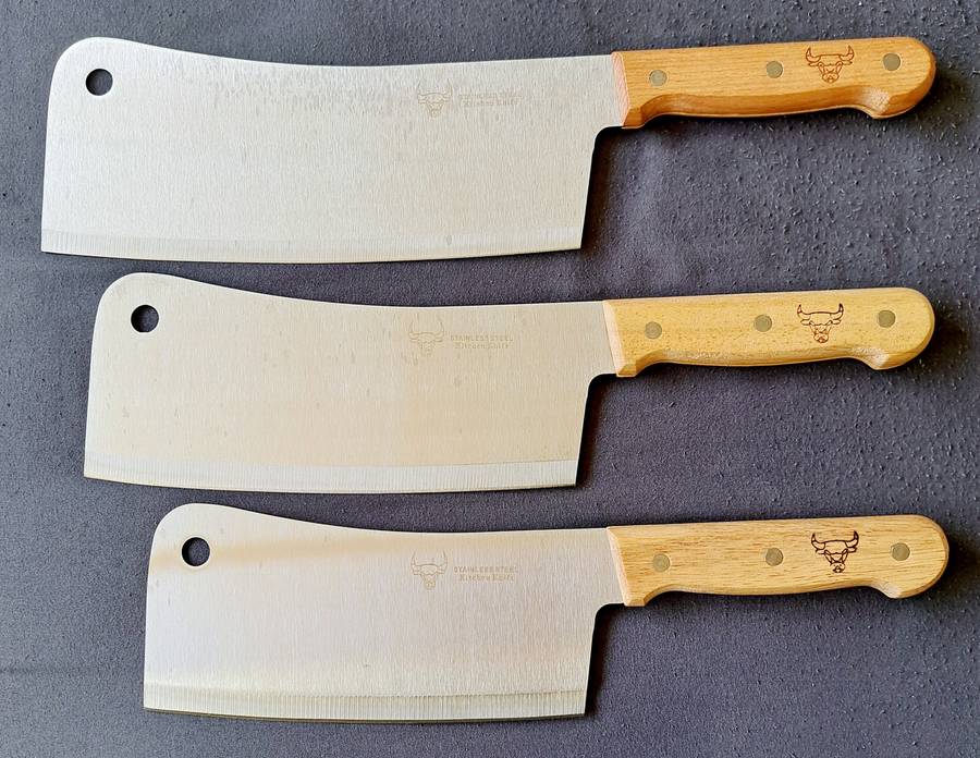 CLEAVER KNIVES SET OF 3 **NEW**