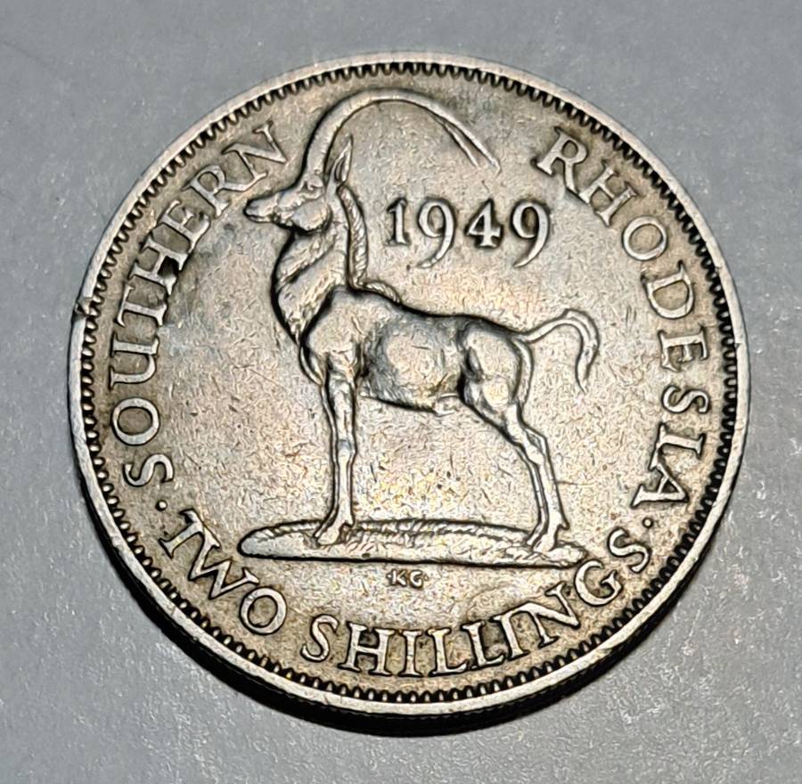 Southern Rhodesia Two Shillings Coin "1949".