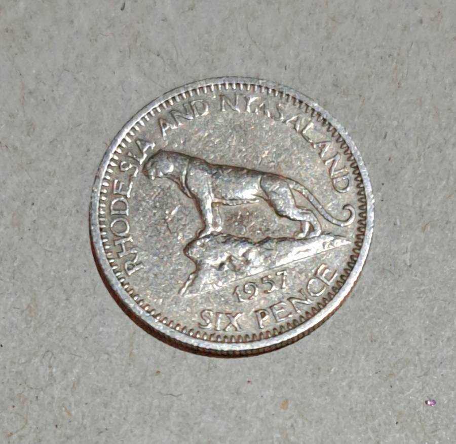 Rhodesia & Nyasaland Six Pence "1957"