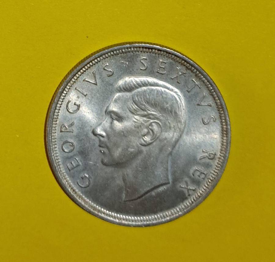 South Africa 1952 Five Shillings Coin " Silver "