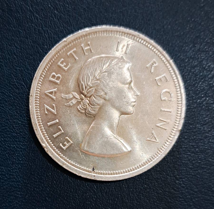 South Africa Silver, 1957, 5 Shillings