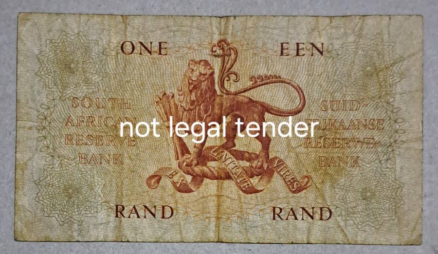 Union of South Africa One Rand Bank Note. " G Rissik " A97-751926