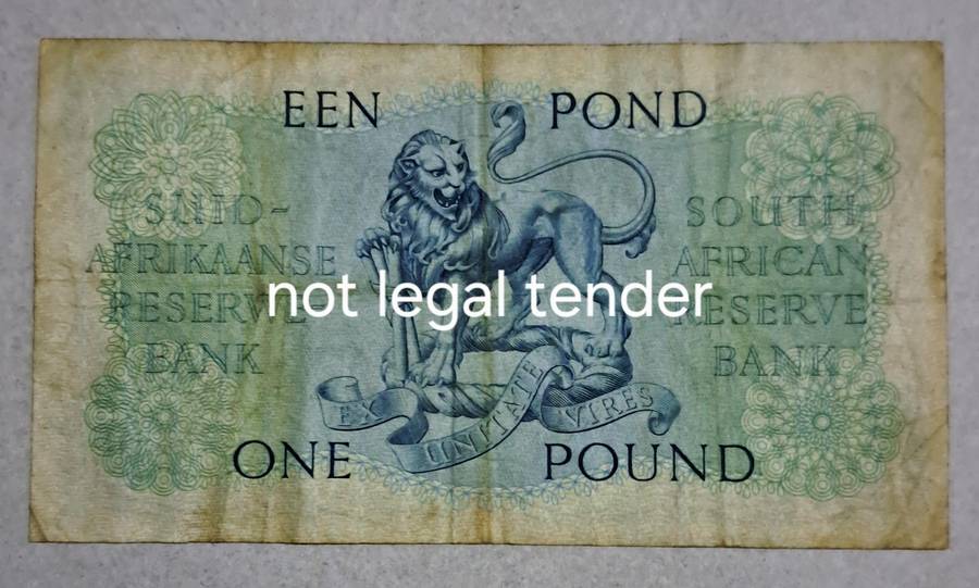 Union of South Africa One Pound Bank Note. B212-638139
