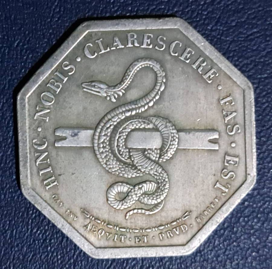 Vintage Octagonal Snake Commemorative Coin