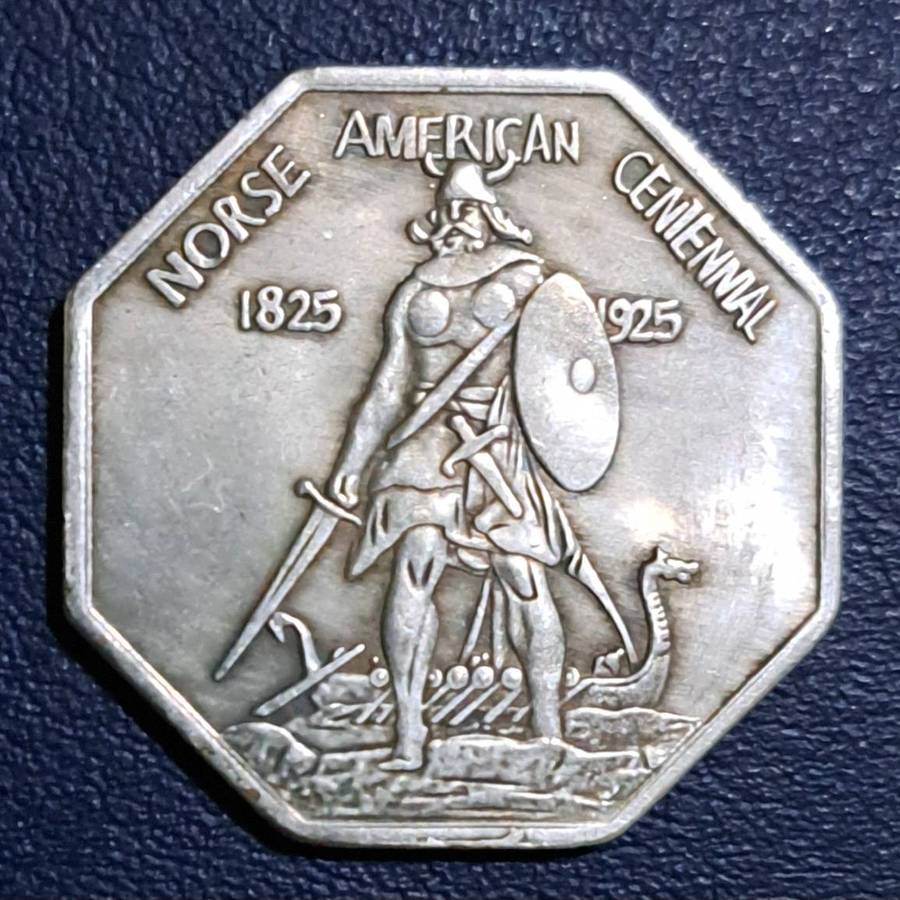 1825-1925 Vintage Octagonal Old Pirate & Ship Commemorative Coin