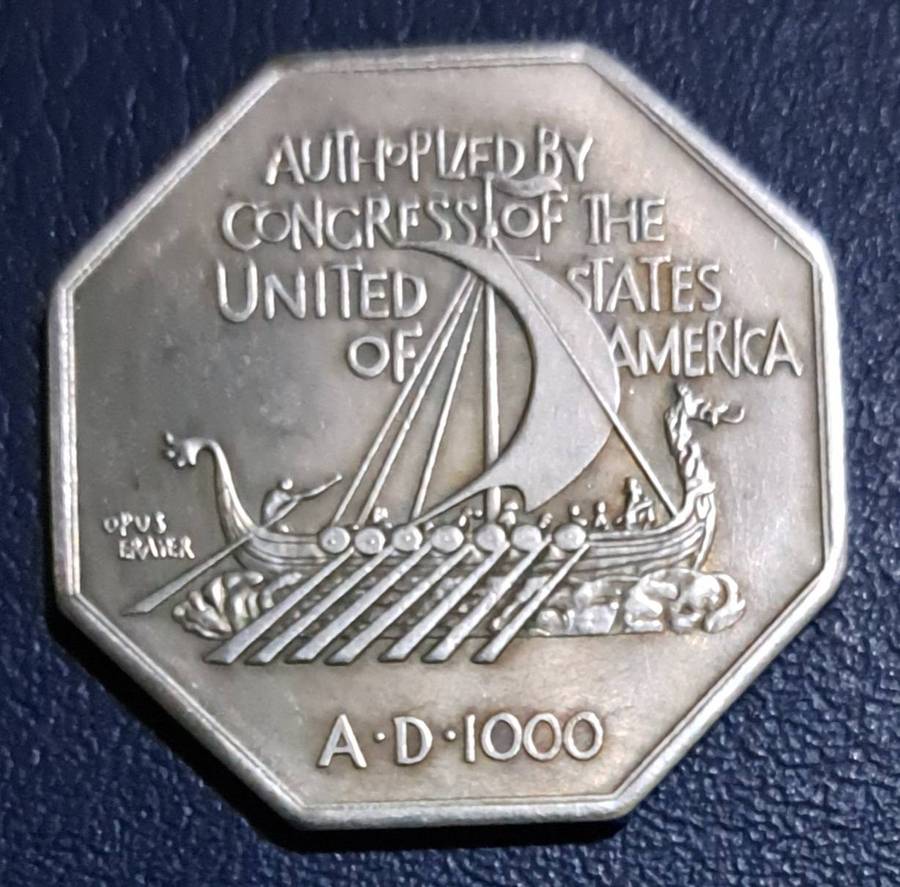 1825-1925 Vintage Octagonal Old Pirate & Ship Commemorative Coin