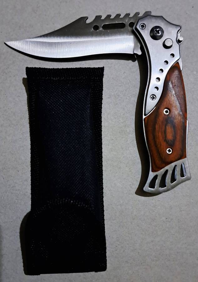 Hunting Pocket Flick Knife 20.cm & Belt Sheath New