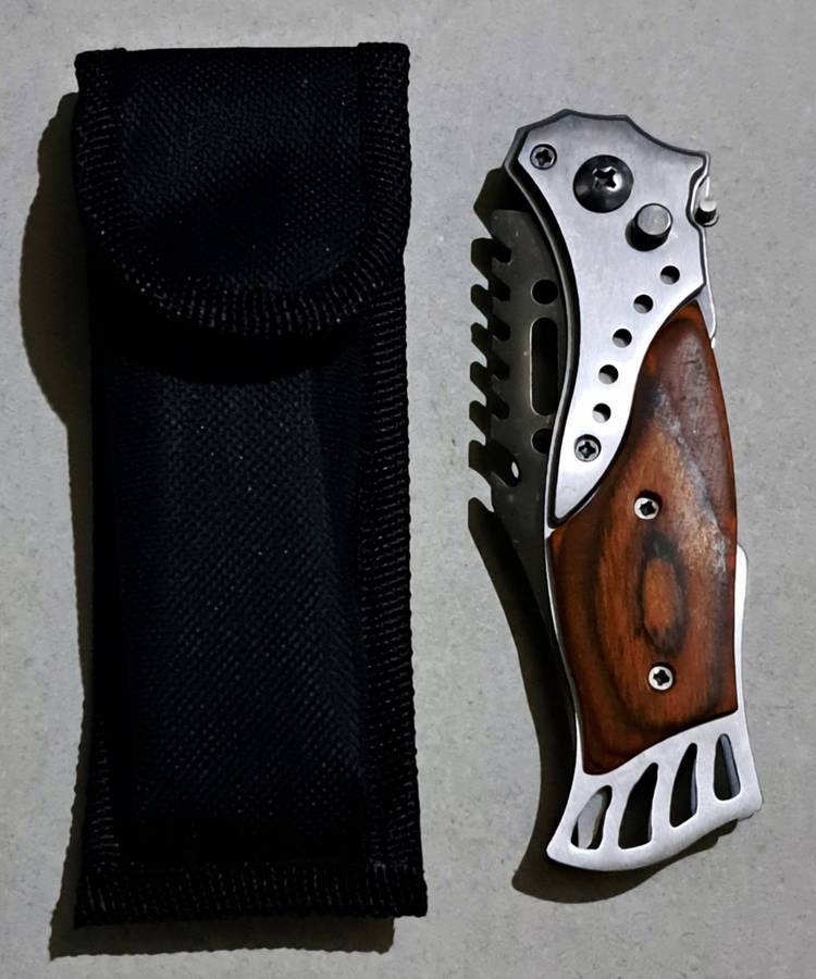 Hunting Pocket Flick Knife 20.cm & Belt Sheath New