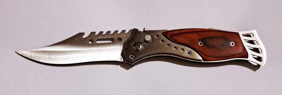 Hunting Pocket Flick Knife 20cm & Sheath. "New" (1 of 2 )