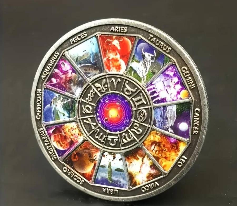Zodiac Signs Unique Vintage Astrology Commemorative Coin. NEW in Capsule