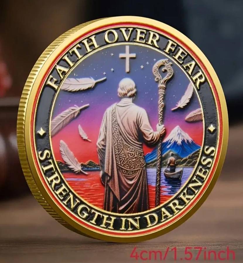 Strength in Darkness Faith over Fear. Gold Plated Commemorative Coin New in Capsule. " Psalm 23:4