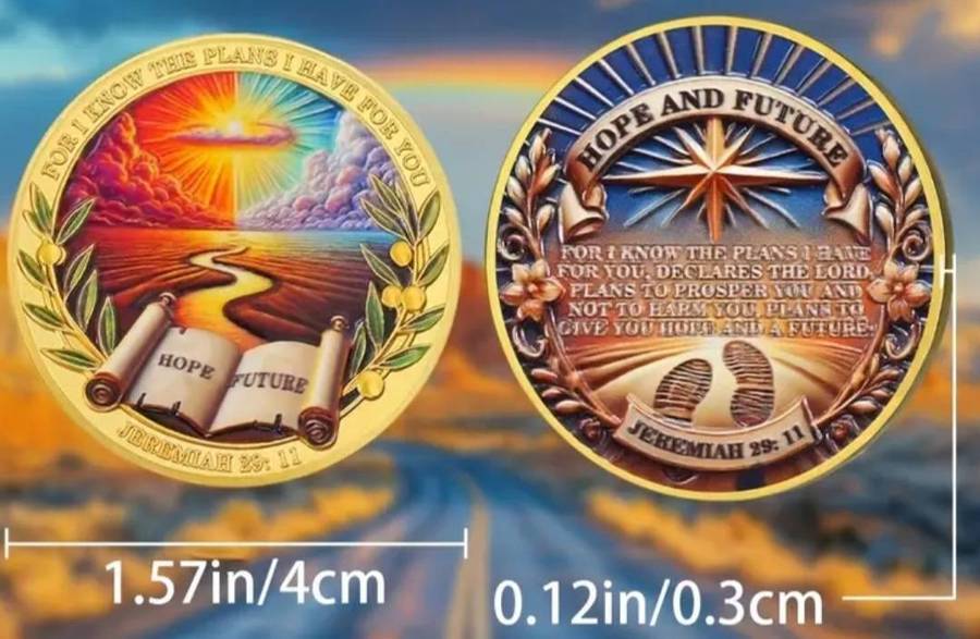 " Jeremiah 29:11 " Religious Commemorative Coin" Hope " New in Capsule.