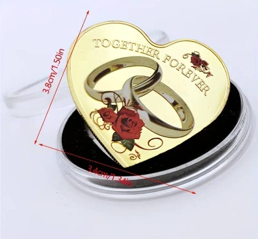 3pc Carefully Carved Commemorative Coins Set. Adorned with Love & Roses.Love Coversitted Coins.