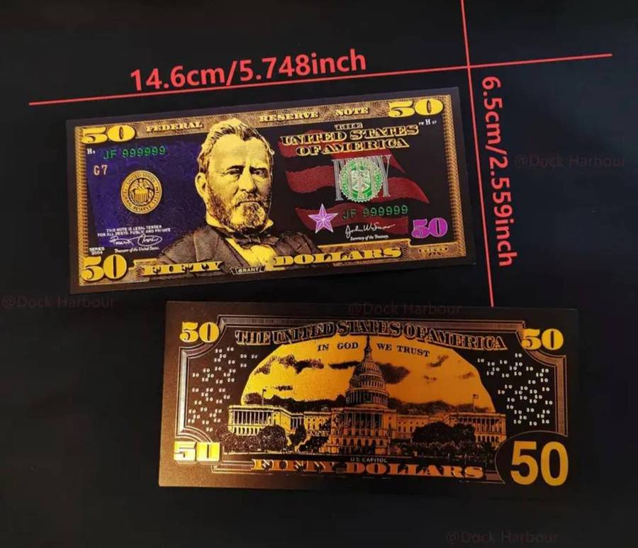 8 Golden Foil Highly Collectible Dollar Notes "one Dollar to 100 Dollars" Amazing-quality