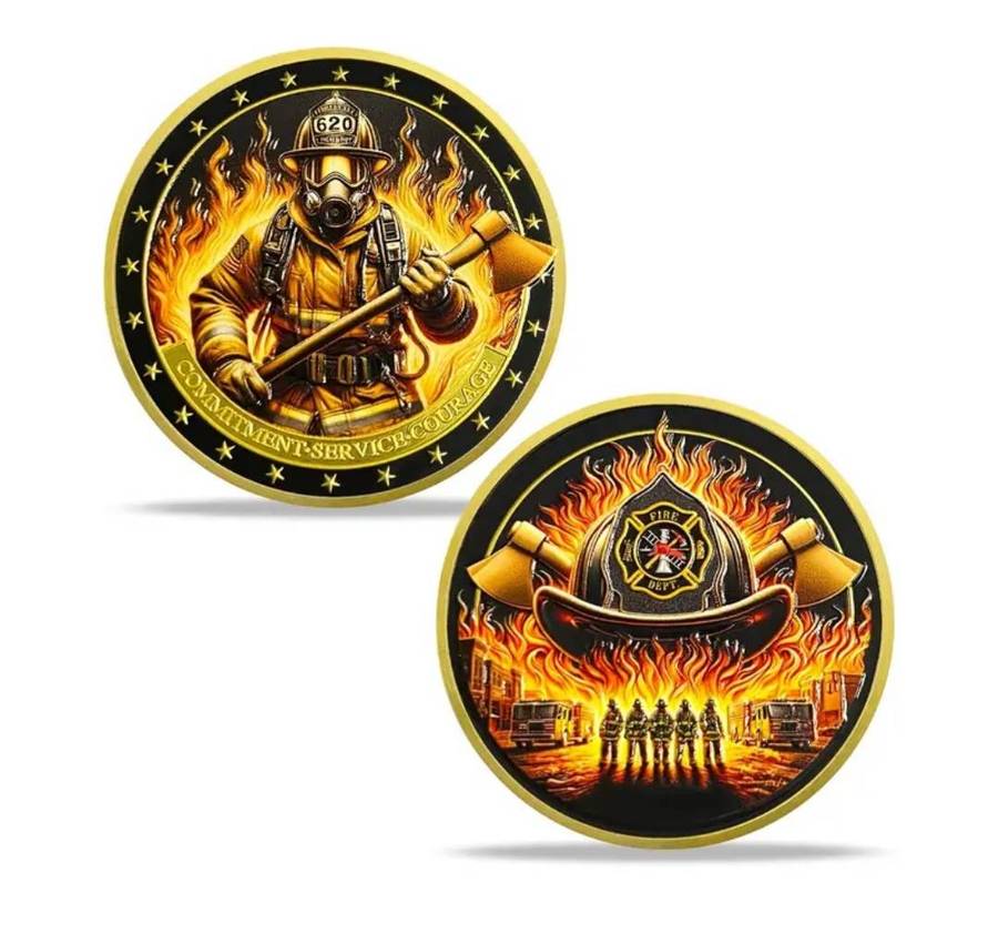 Fire Fighters Courage Honoring Bravery & Dediction,Commemorative Coin New in Capsule.