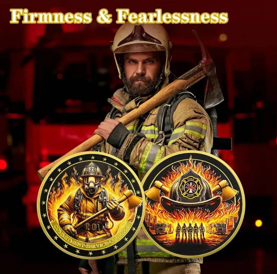 Fire Fighters Courage Honoring Bravery & Dediction,Commemorative Coin New in Capsule.