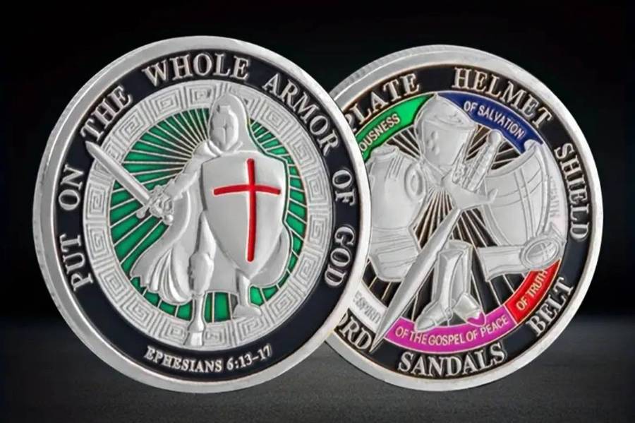 Put on the Whole Armor of God " Ephesians 6 13-17" Religious Commemorative Coin New in Capsule