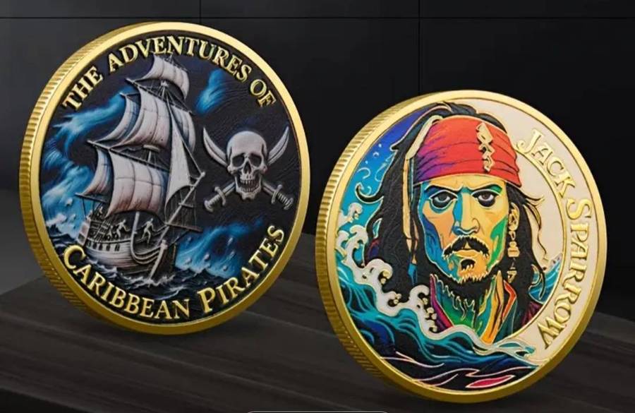 Jack Sparrow The Caribbean Pirates Commemorative Coin. New in Capsule.