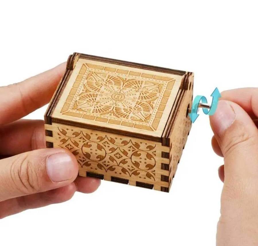 Music Gift Box, Wooden Hand Crank Musical Box Play "You Are My Sunshine" Gift For Vroulief"