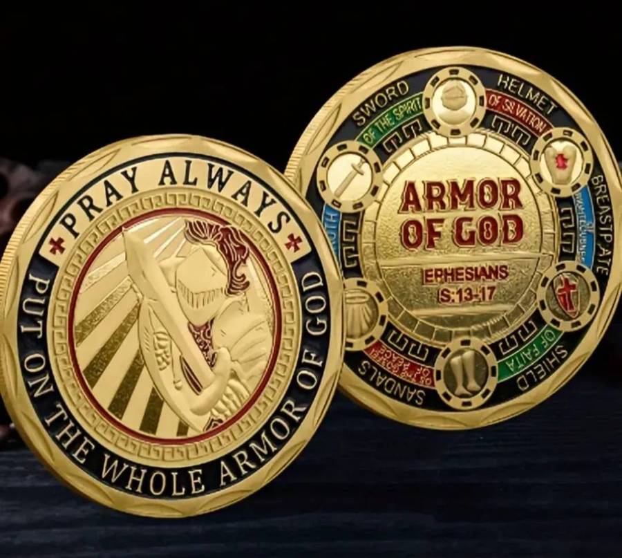 Armor of God  Commemorative Coin.  " Pray Always "