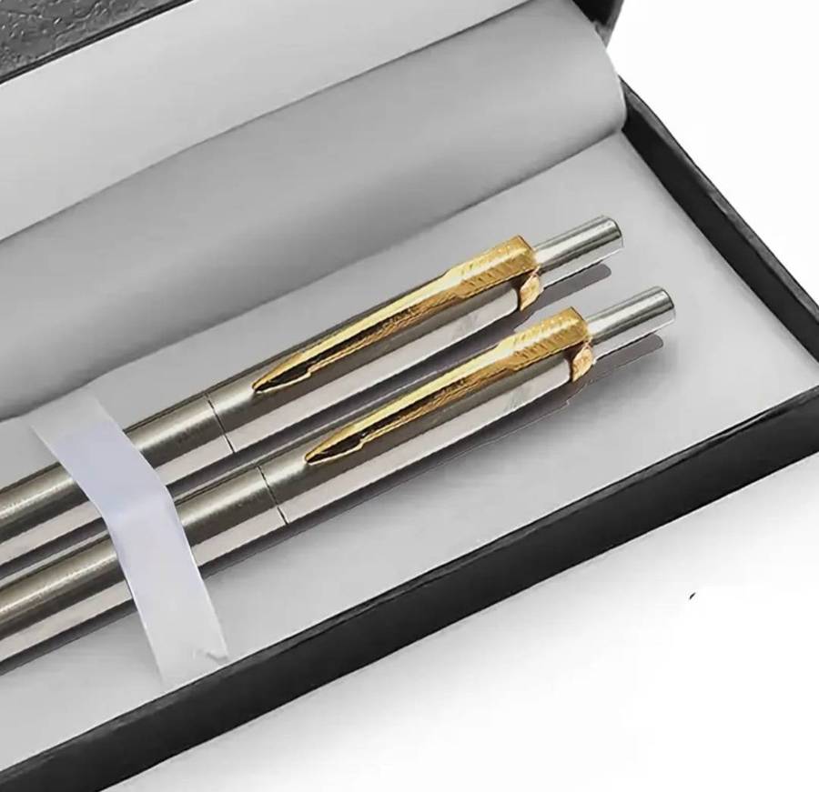 Premium British Ballpoint Pen Set 24K Gold Trim,Executives Gift Set in luxury Case/Box. New
